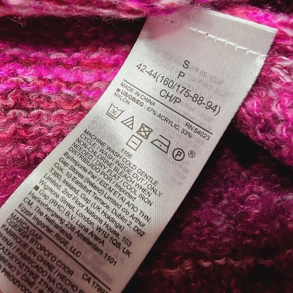 Gap Ombre Soft Stripe Pink Purple Crew Neck Sweater NWT Size S - Picture 13 of 13